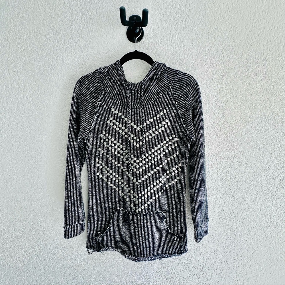 Vocal Black and White Knit Hoodie